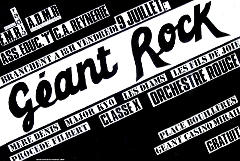 Affiche du festival Géant Rock à Toulouse en 1982