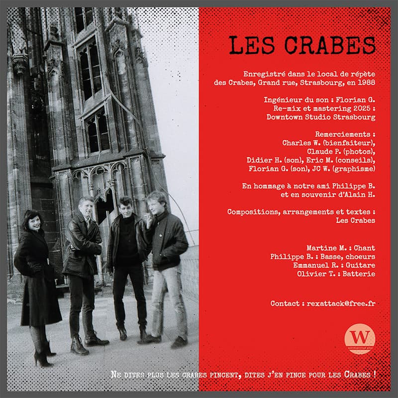 Les Crabes, 45 tours, insert 1