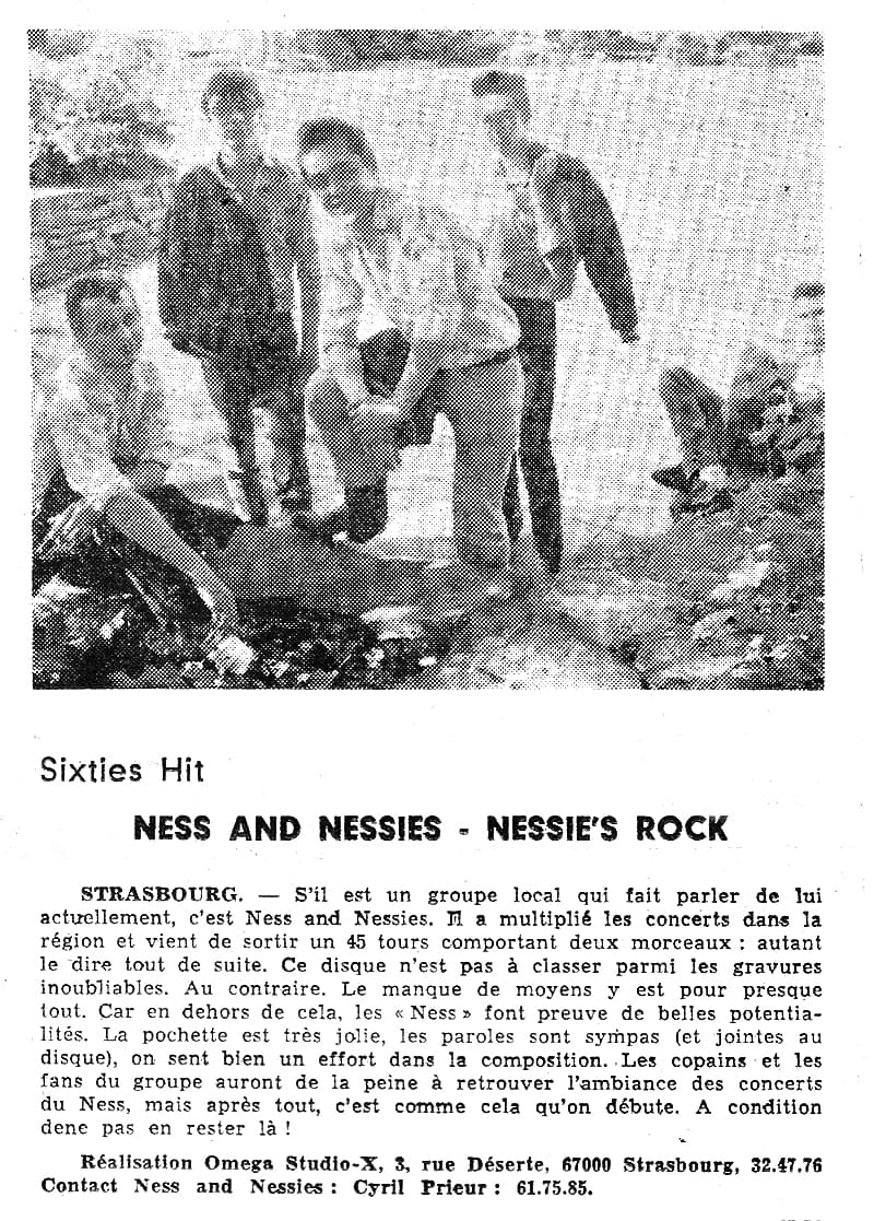 Chronique du 45 t. de Ness and The Nessies parue dans le Nouvel Alsacien le 20 juin 1981