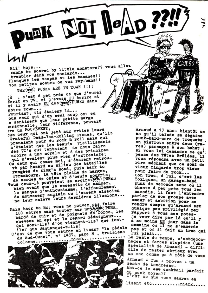 Extrait du fanzine Groupie n°3 (juin 1982)